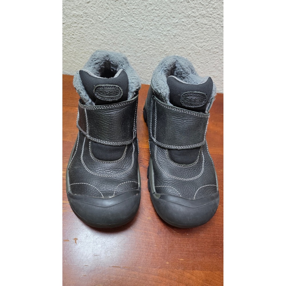 Keen Presidio Leather Boots Women 6 Black Faux Fur Lined Hook Loop 1014717‎